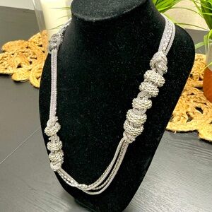 Elegant Silver Knot Necklace
